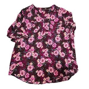 Torrid Harper Georgette Pullover 3/4 Sleeve Tunic Blouse size 4X